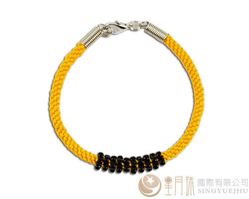 珠寶線(十字結)手環-黃色