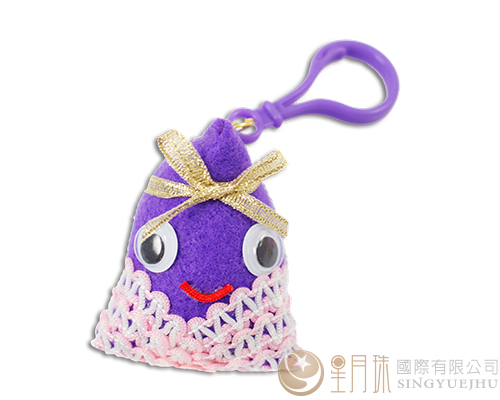 手縫包粽(中)扣環吊飾-紫色