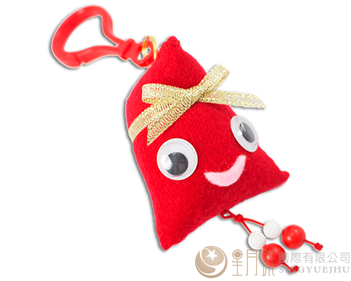 手縫包粽(中)扣環吊飾-紅色