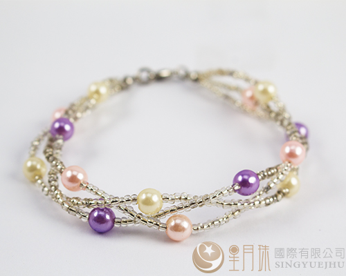 DIY花辮子手鍊材料包-粉紫(A002)