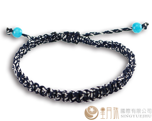 DIY簡單手編手環材料包-藍/白(A0010)