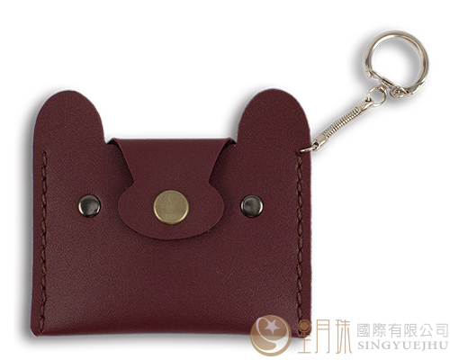 合成皮熊熊卡套-暗紅03(B004)