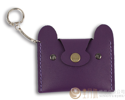 合成皮熊熊卡套-紫色12(B004)