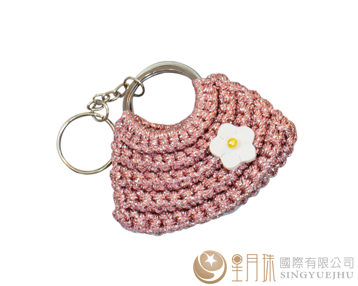 DIY閃亮亮半月包吊飾-1入粉(C0074) 