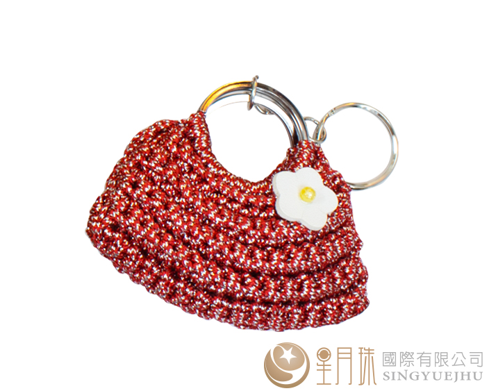 DIY閃亮亮半月包吊飾-1入紅(C0074) 