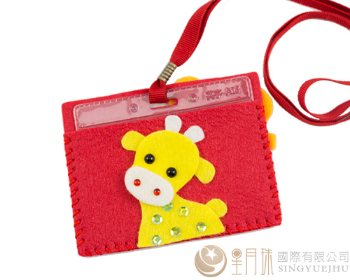 DIY不織布~卡哇依識別證卡套-紅色(D0031)