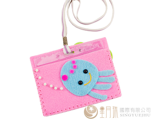 DIY不織布~卡哇依識別證卡套-粉紅(D0031)