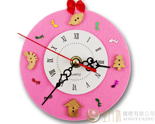 DIY不織布時鐘材料包-粉色(D0048)