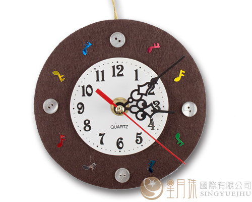 DIY不織布時鐘材料包-咖啡(D0048)