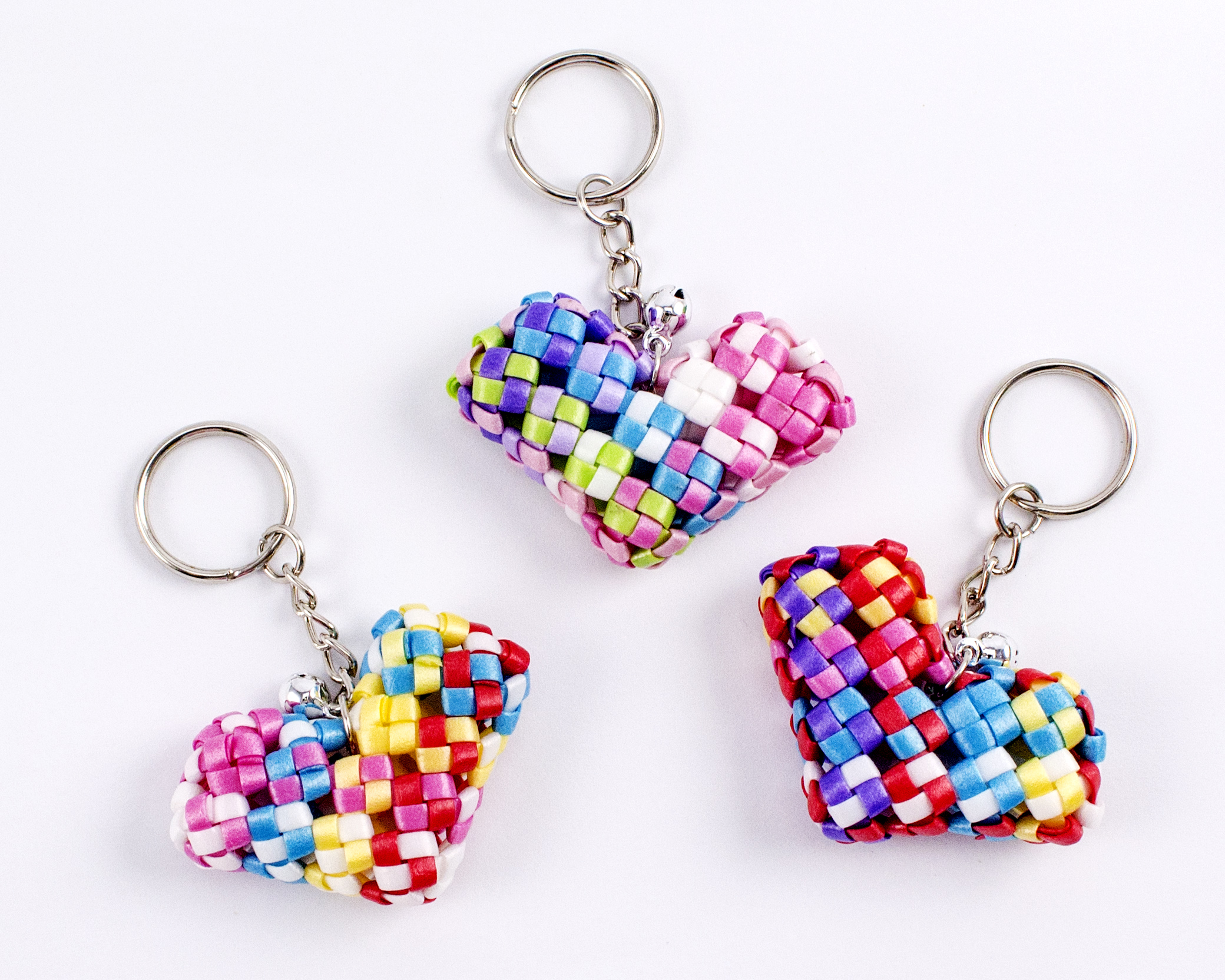 彩虹愛心珍珠帶鎖圈材料包(E0013)