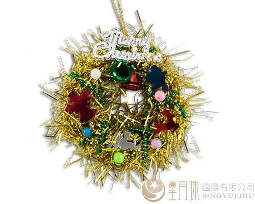 DIY龍柱~小小聖誕圈吊飾-金色(J004)