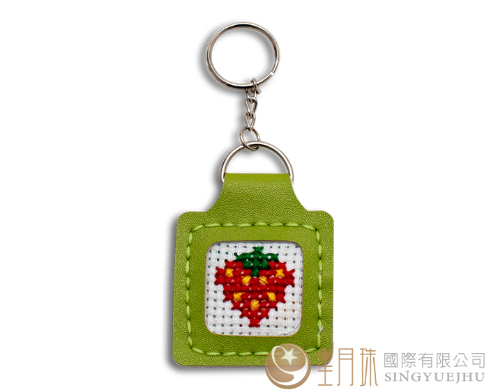 十字繡鑰匙圈-綠15(K001)