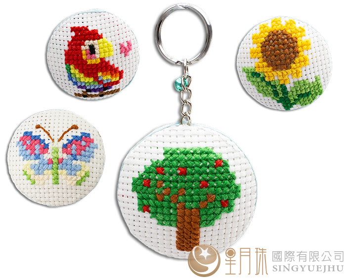 十字繡包釦鎖圈-1入(K005)