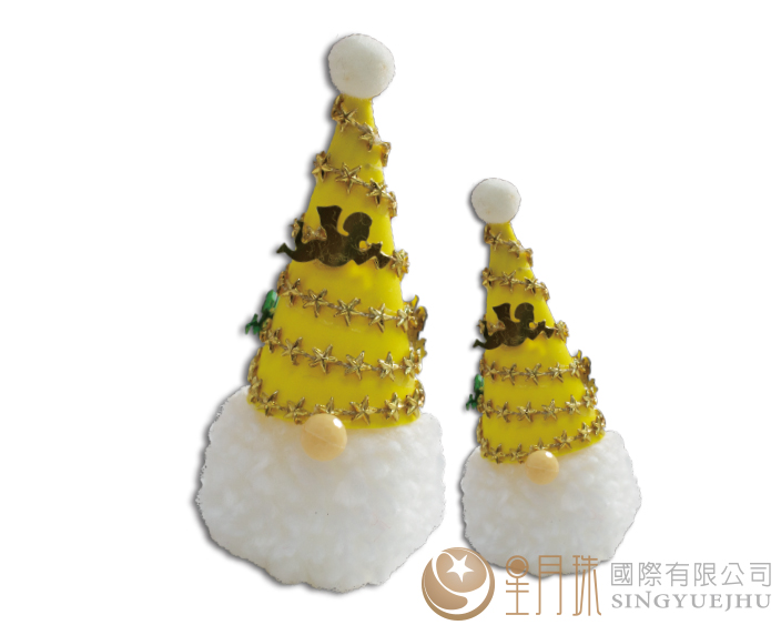 聖誕老人毛球吊飾材料包-黃(M008)