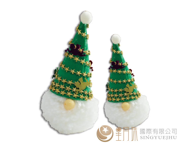 聖誕老人毛球吊飾材料包-綠(M008)