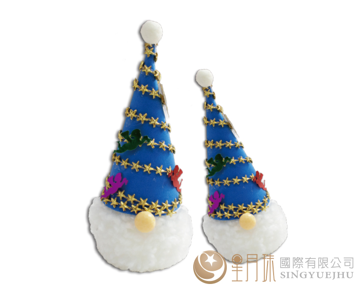 聖誕老人毛球吊飾材料包-藍(M008)