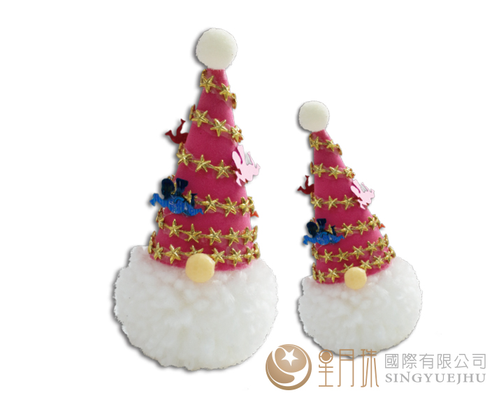 圣诞老人毛球吊饰材料包-粉(M008)