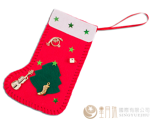 DIY聖誕襪材料包-中(紅色)