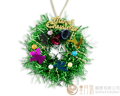 DIY龍柱~小小聖誕圈吊飾-綠色