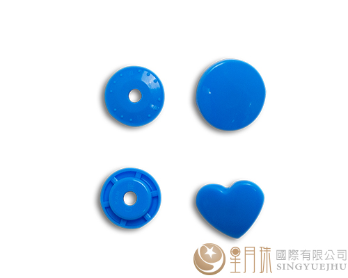 (心型)塑胶压扣/10入-蓝