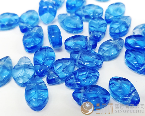 捷克水晶葉形珠-藍-10*6mm