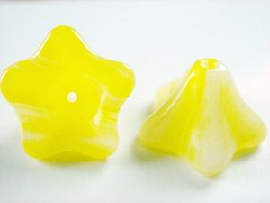喇叭花-8*13mm-檸檬黃染白-10入